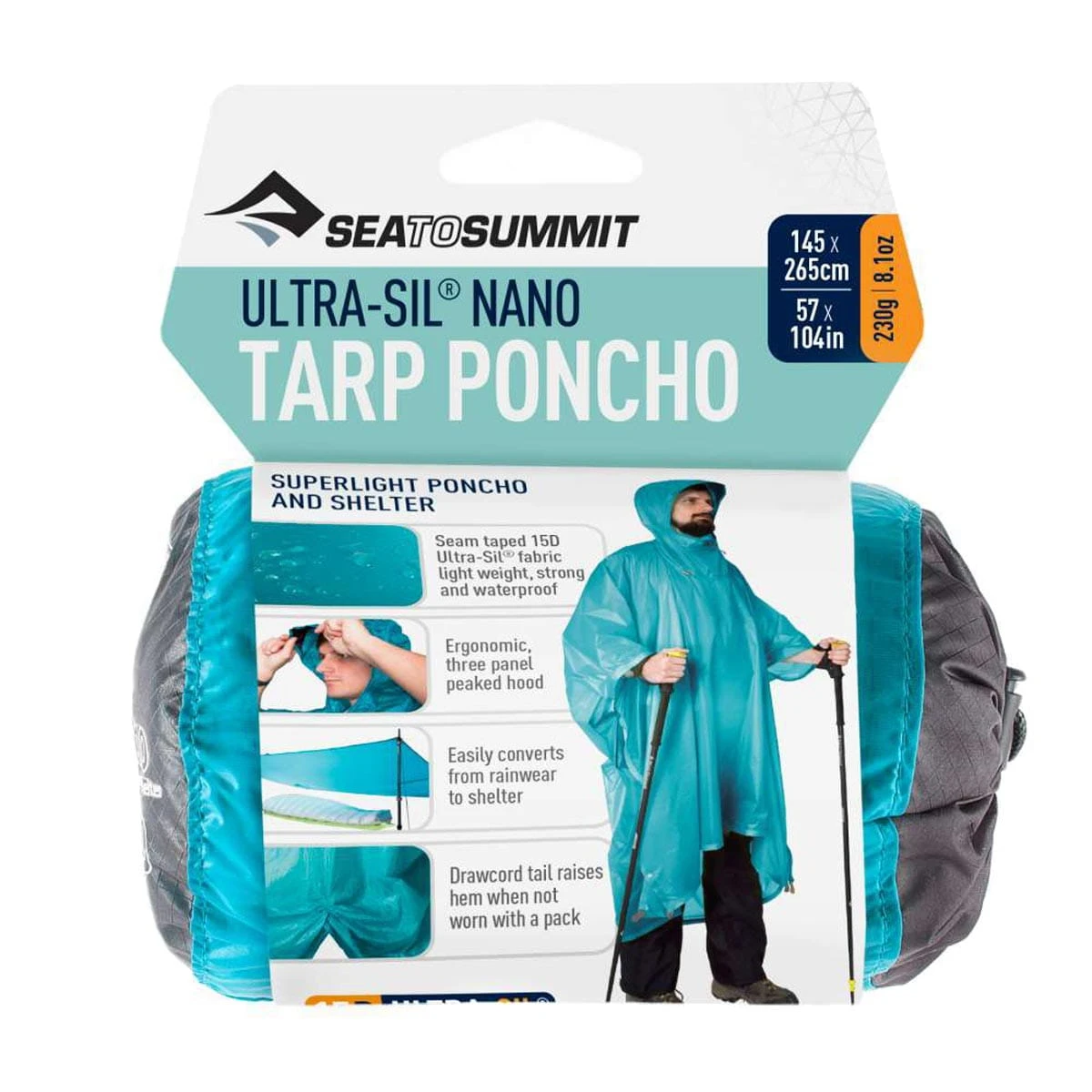 Sea To Summit Ultra-Sil Nano Tarp Poncho 5 Sea To Summit Ultra-Sil Nano Tarp Poncho - Billede 3