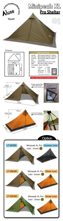 Luxe Outdoor Minipeak XL PRO - Brown -Camp Friluft Gear 1670265536507blob