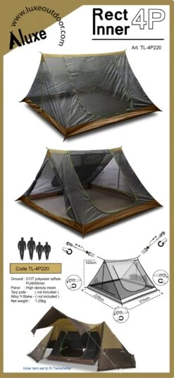 Luxe Outdoor Aluxe Rect Inner 4P 9 Luxe Outdoor Aluxe Rect Inner 4P -Camp Friluft Gear 177360639 origpic 05420d