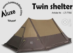 Luxe Outdoor Twin Shelter With Stove Jack 4p Tent -Camp Friluft Gear Twinshelter backpackinglightse front1